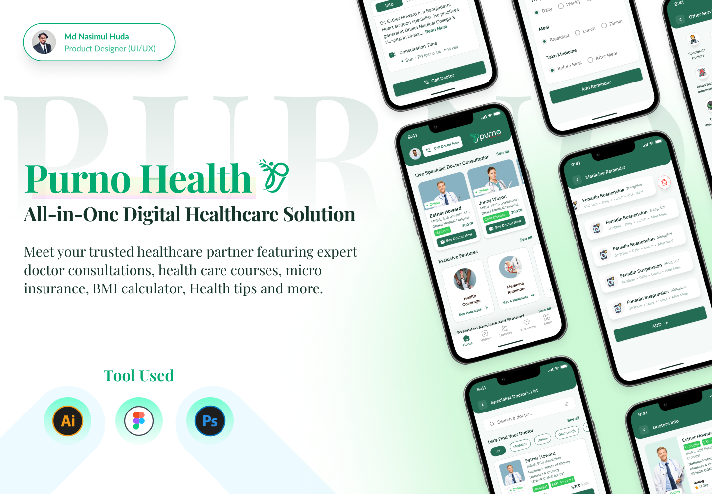 Purno Health App Mockup